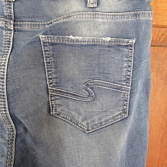 Silver Jeans Co. Aiko High Skinny Jeans W32 Medium Wash Distressed - Picture 4 of 16